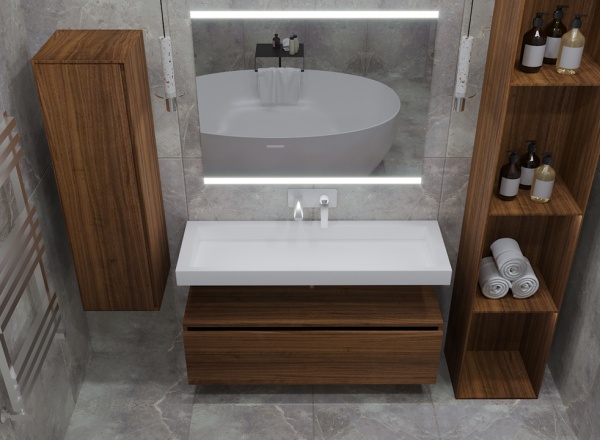 Раковина 100 см ArmadiArt Flat 859-100 продается только в комплекте с тумбой