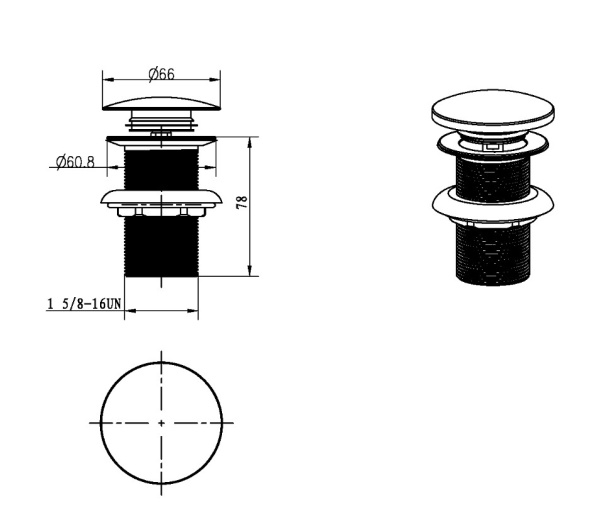 Донный клапан Boheme 612-BRB