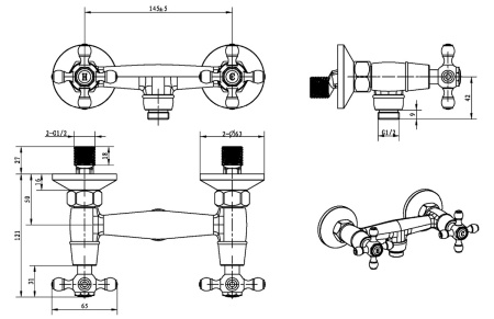 Смеситель для душа Boheme Royal 314-Royal