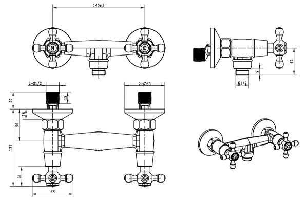Смеситель для душа Boheme Royal 314-Royal