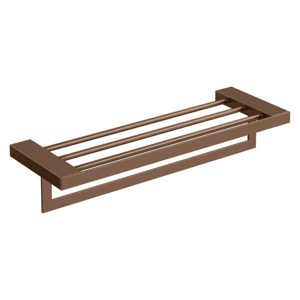Полка для полотенец Qubic Brushed Bronze 10737-BRB