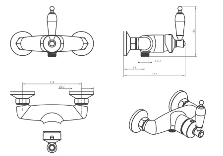 Смеситель для душа Boheme Vogue 204-BSW