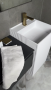 Раковина напольная рифленая с трех сторон Cube Corian 480*480*850 Matt White 802-3R-MW
