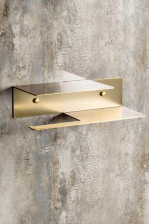 Держатель для туалетной бумаги c полкой Qubic Matt Gold 10721-2-MG