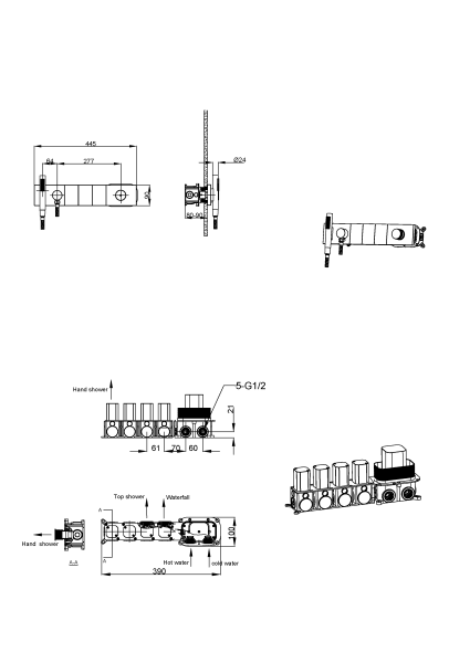 Встраиваемая душевая система Boheme Zodiac 132-SYS-MW