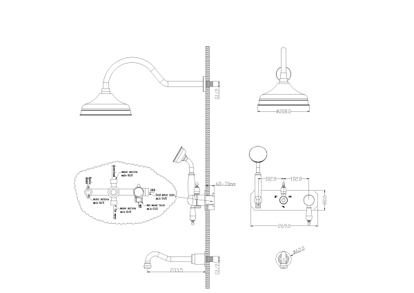 Встраиваемая душевая система Boheme Tradizionale 258
