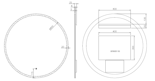 Зеркало с подсветкой и сенсорным управлением Ø80 см ArmadiArt Modern 545/2