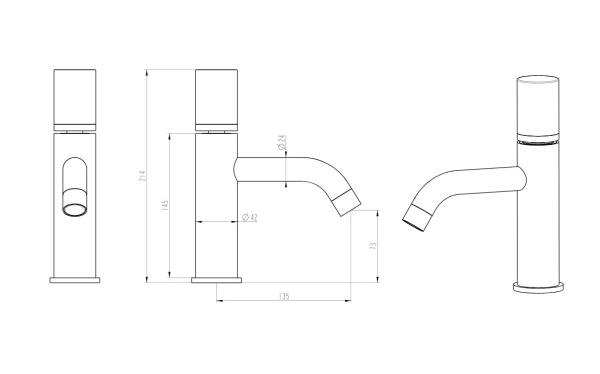 Смеситель для раковины Boheme Stick 121-SGM-MR-B