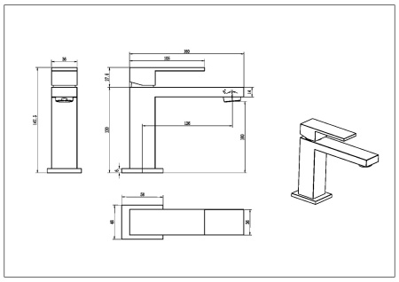 Смеситель для раковины Boheme Qubic 471-GM