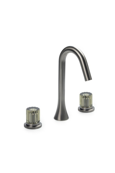 Смеситель из стены SWAN на 3 отв. GUN METAL ELEGANTE GREEN 153-GM-EL-GREEN