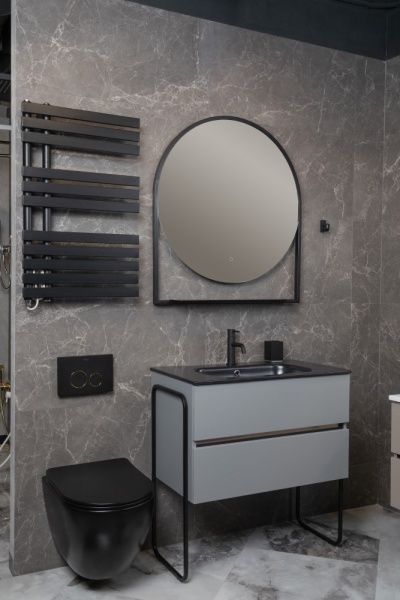 Тумба без раковины Vallessi 80*46cm DUST Grey мат 2 полки (402) 837-080-GD mat