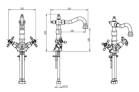 Смеситель для раковины Boheme Provanse 312-PR