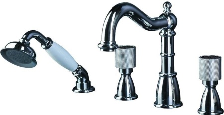 Смеситель на борт ванны Boheme Royal Cristal 396-Royal/CRST black