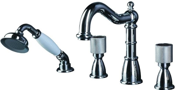 Смеситель на борт ванны Boheme Royal Cristal 396-Royal/CRST black