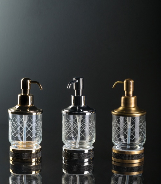 Дозатор жидкого мыла Boheme Royal Cristal 10929-G-B