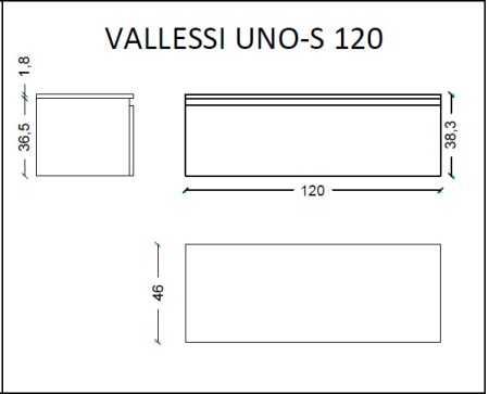 Тумба под столешницу 120 см ArmadiArt Vallessi Uno-S 897-120-A mat