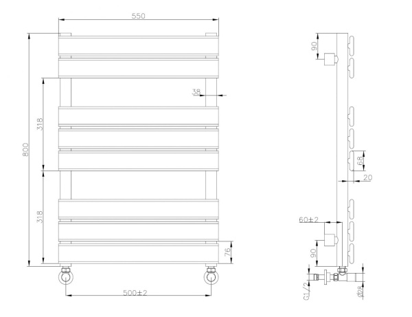 Полотенцесушитель водяной Boheme Venturo 720-MW