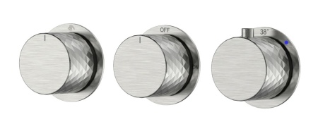 Смеситель встроенный с термостатом STICK DIAMOND NICKEL BRUSH 3-проходной 124-T-3-NB.1