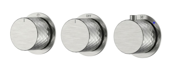 Смеситель встроенный с термостатом STICK DIAMOND NICKEL BRUSH 3-проходной 124-T-3-NB.1