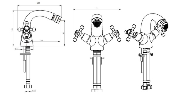 Смеситель для биде Boheme Tradizionale 276-SW
