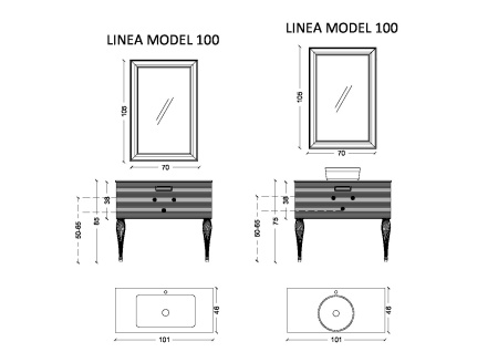 Тумба под раковину 100 см ArmadiArt Vallessi Avantgarde Linea 842-100-BG