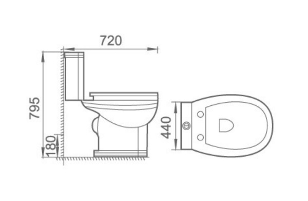 Унитаз напольный Boheme Vogue 941-CR