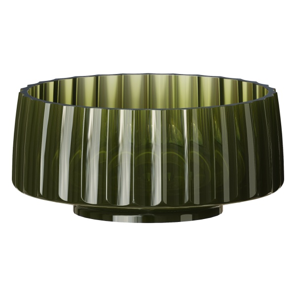 Раковина круглая рифленая, полиэфирная GLOW цвет TRANSPARENT OLIVE 810-RIB-G-OL