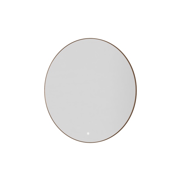 Зеркало круглое c мет. рамой, подсветка, сенсор, антизапотевание, 80см BRUSHED BRONZE 545-80-BRB