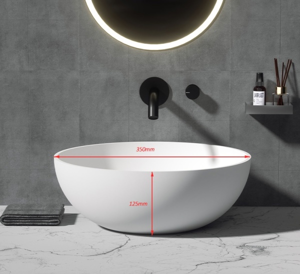 Раковина накладная Ø35 см ArmadiArt Corian Slim 879-35