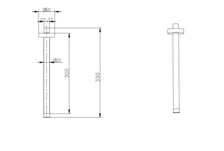 Держатель верхнего душа потолочный Boheme Uno 629-UNO-BR