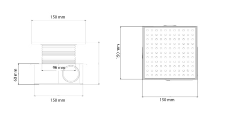 Душевой трап 15х15 см ArmadiArt Smart Design 984-15-B
