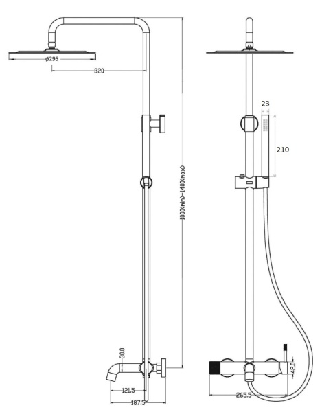Душевая стойка Boheme Uno 468-MG