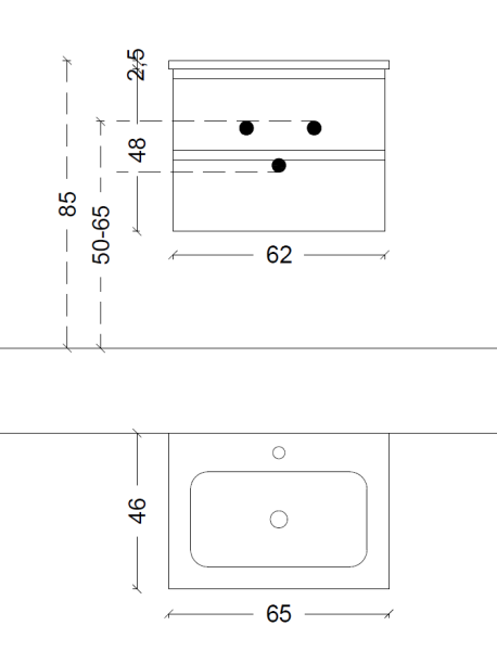 Тумба под раковину 65 см ArmadiArt Capolda 849-065-A