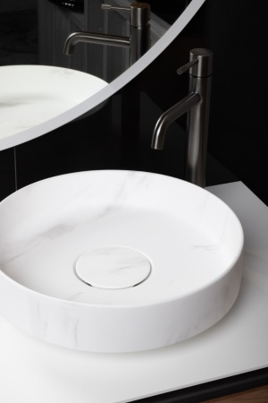 Раковина накладная Ø40 см ArmadiArt Sole Corian 801-CLCT