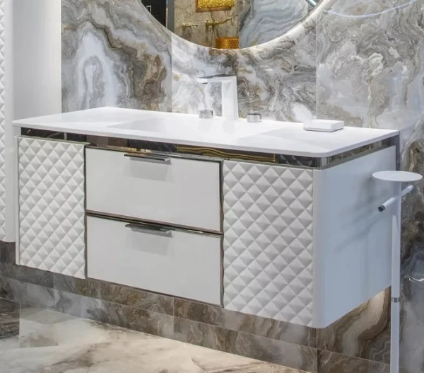 Раковина 121 см ArmadiArt Rombo Corian 776-120-W продается только в комплекте с тумбой