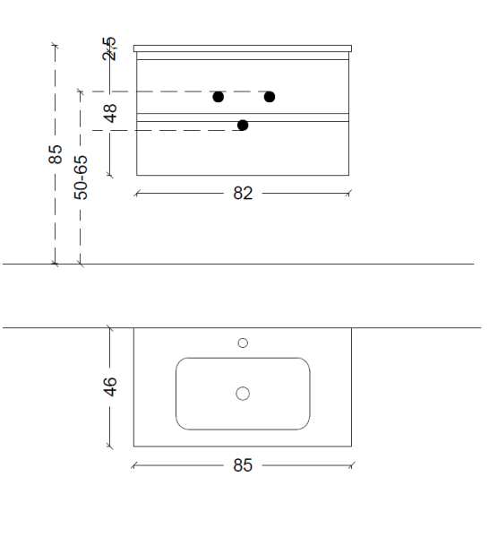 Тумба под раковину 85 см ArmadiArt Capolda 849-085-A