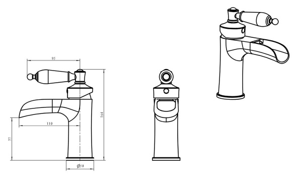 Смеситель для раковины Boheme Vogue 201-MR-W