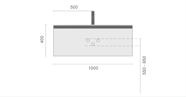 Тумба под раковину 100 см с подсветкой ArmadiArt Quatro 1 790-M1-100-CM-RIB-MG-LED