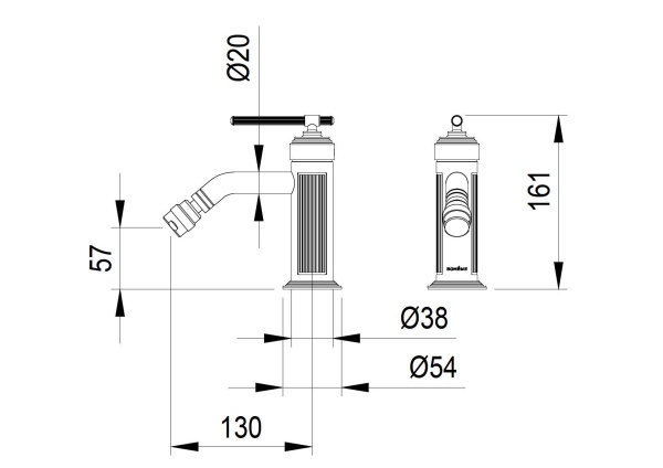 Смеситель для биде ETERNA GOLD 176-G