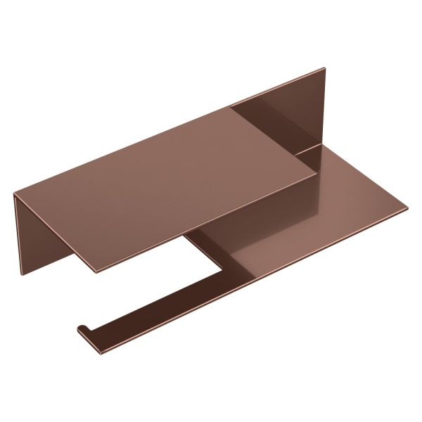 Держатель для туалетной бумаги c полкой Qubic COPPER BRUSHED 10721-2-CB