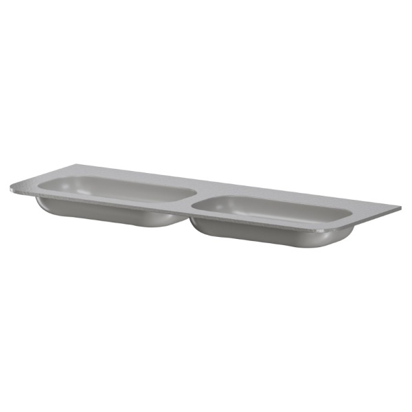 Раковина моноблок VOI 140см STONE FINISH LUNA 786-140-SF-L без отв.
