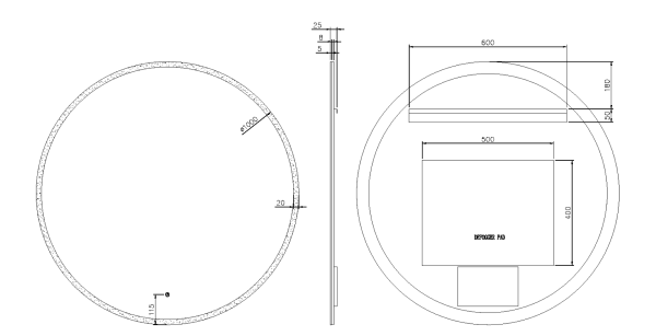 Зеркало с подсветкой и сенсорным управлением Ø100 см ArmadiArt Modern 545-100-MG