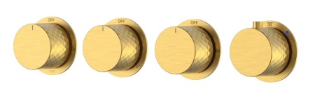 Смеситель встроенный с термостатом STICK DIAMOND MATT GOLD 5-проходной 124-T-5-MG.1
