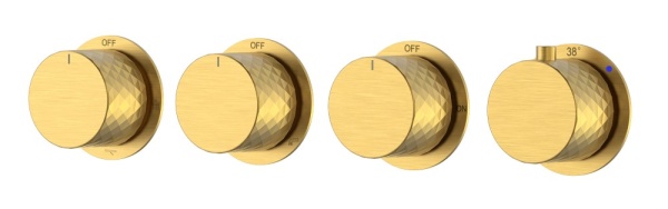 Смеситель встроенный с термостатом STICK DIAMOND MATT GOLD 5-проходной 124-T-5-MG.1
