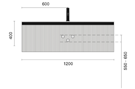 QUATRO 1 120CM тумба рифл DAPHNE профиль ANTHRACITE + внутр. подсв. 790-M1-120-RIB-D-A-LED