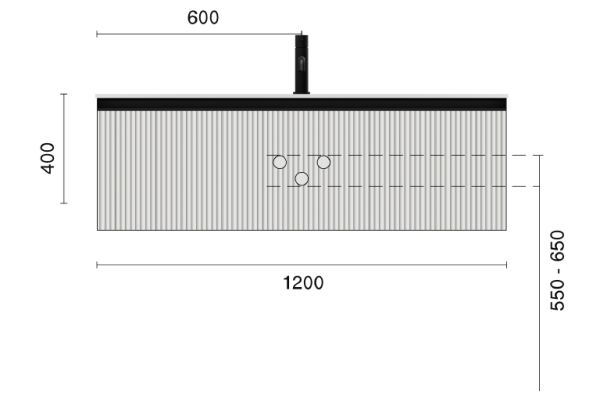 QUATRO 1 120CM тумба рифл CASHMERE профиль MATT GOLD + внутр. подсв. 790-M1-120-RIB-CM-MG-LED
